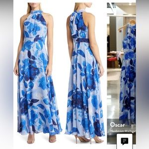 Flora Halter Neck Maxi Dress